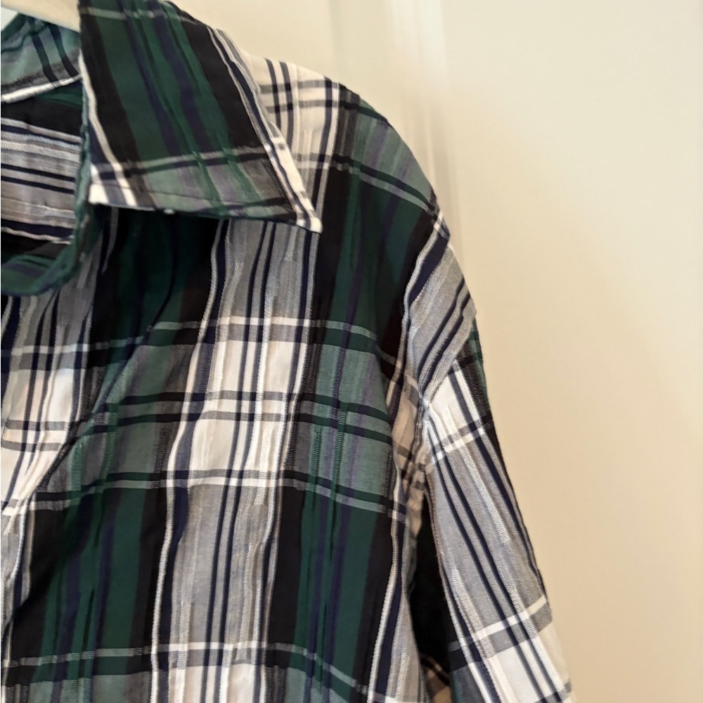 Pendleton Petite Plaid Button Down Crinkle Coasta… - image 4